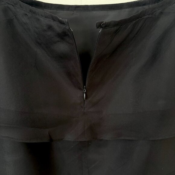 Tadashi Black Silk Tiered Chiffon Maxi Skirt Sz 8 Formal Elegant Evening Wear - Picture 7 of 9